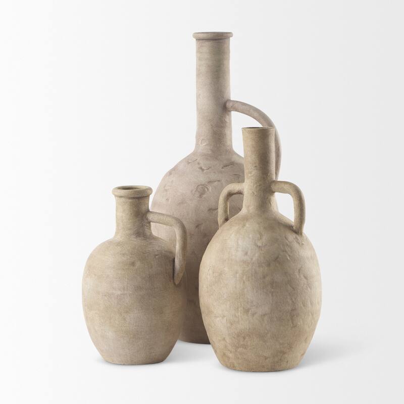 Zenni Warm Beige Ceramic Vase (12")