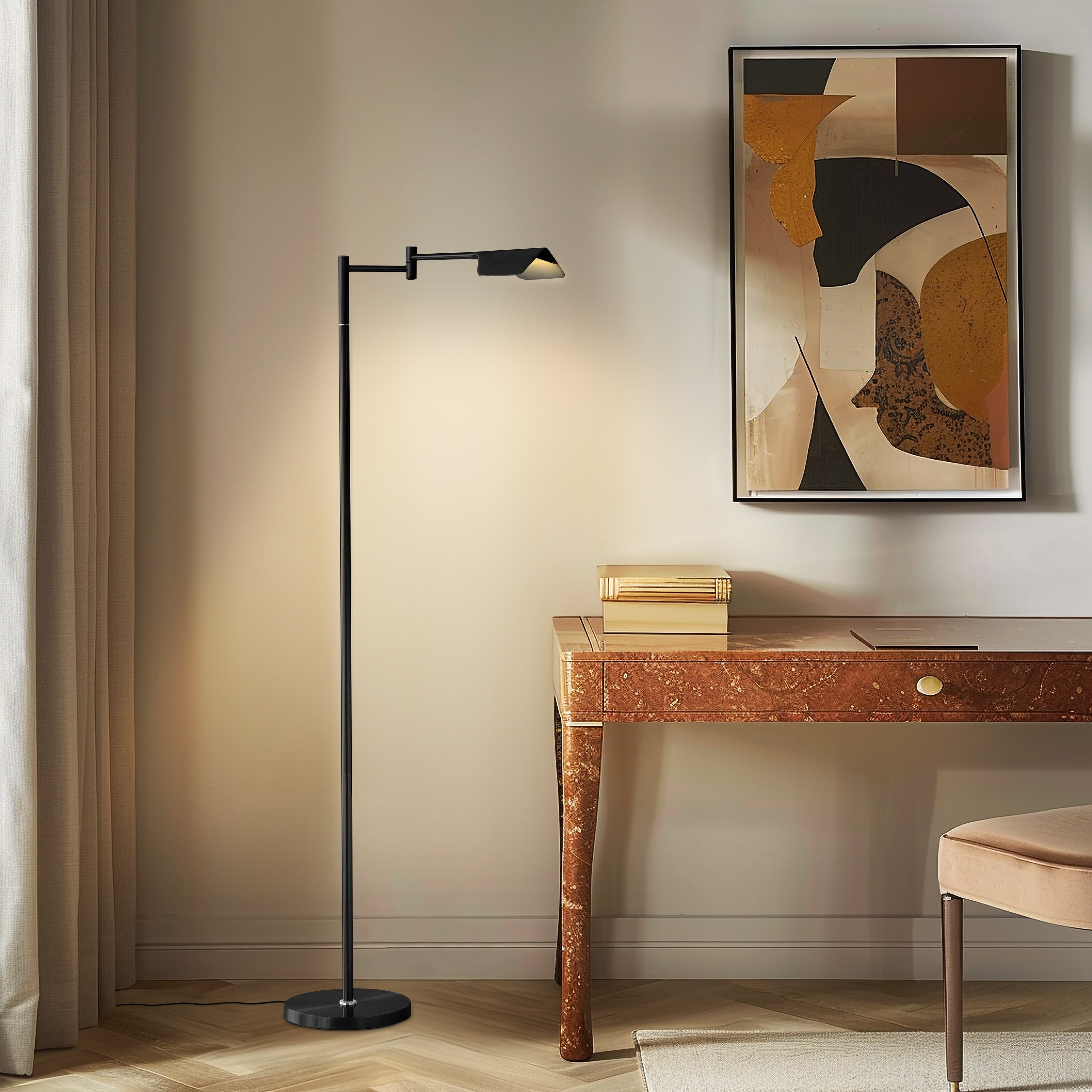 Brightech Leaf 53 in. Industrial 3-Way Dimming LED Floor Lamp with