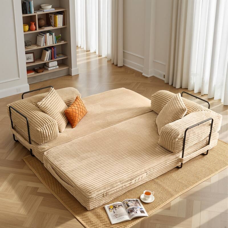 OVIOS Supreme Soft Fluffy Loveseat Sleeper Sofa