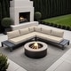 preview thumbnail 1 of 7, Razor Gray Aluminum Outdoor Modular Sectional Sofa with Cushions Taupe