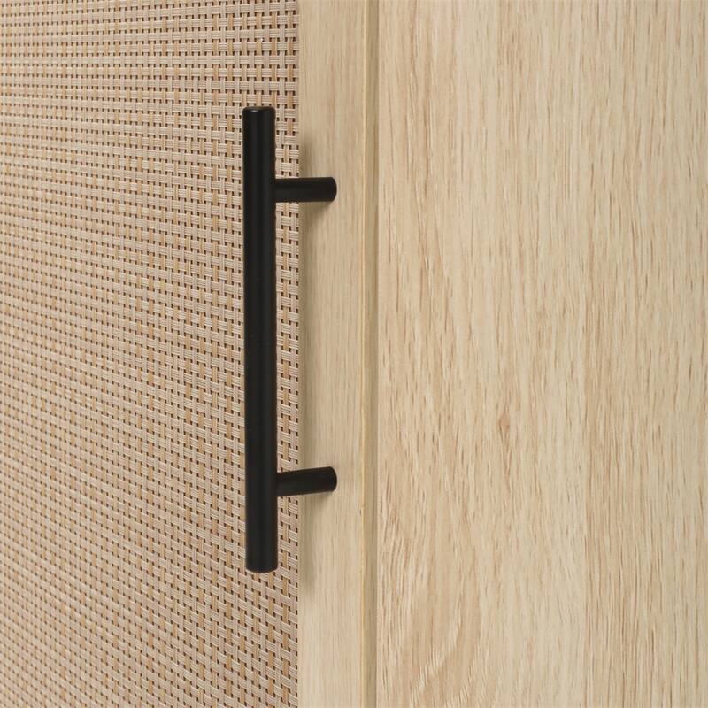 Corner Cabinet,Rattan Door,Freestanding Corner Tables For Small Spaces