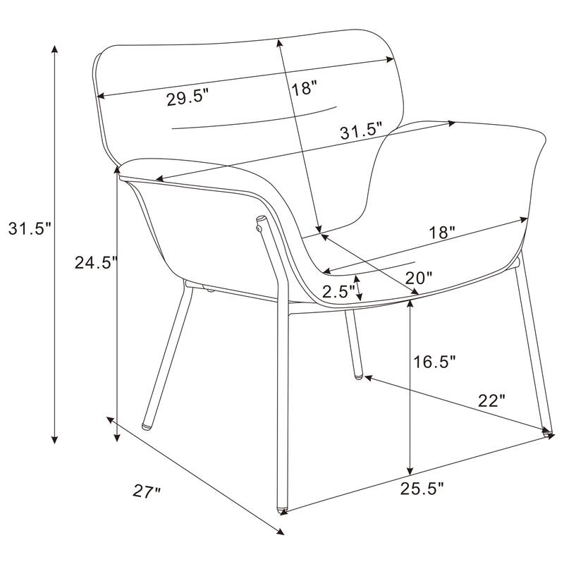 Davina Upholstered Flared Arm Accent Chair