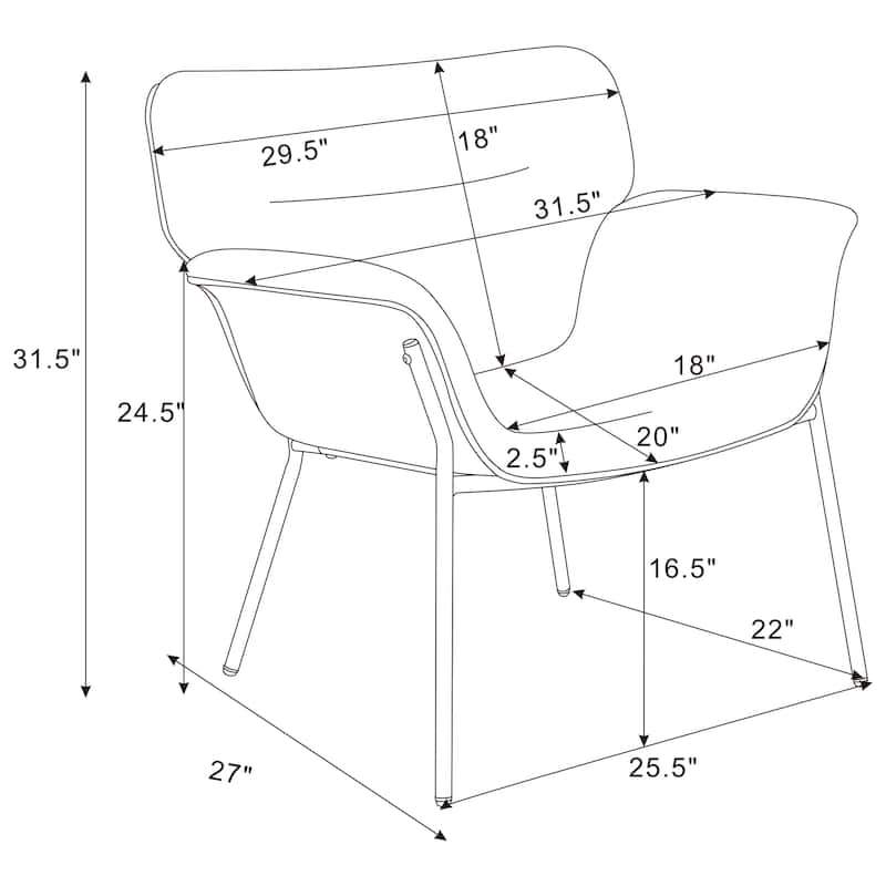 Davina Upholstered Flared Arm Accent Chair