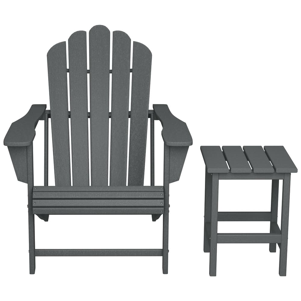 Aderson Outdoor Poly Adirondack Chair with Side Table