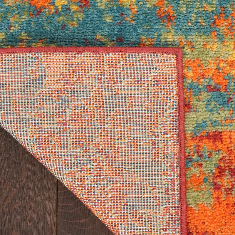 Nourison Essentials Indoor/Outdoor Red Abstract Area Rug