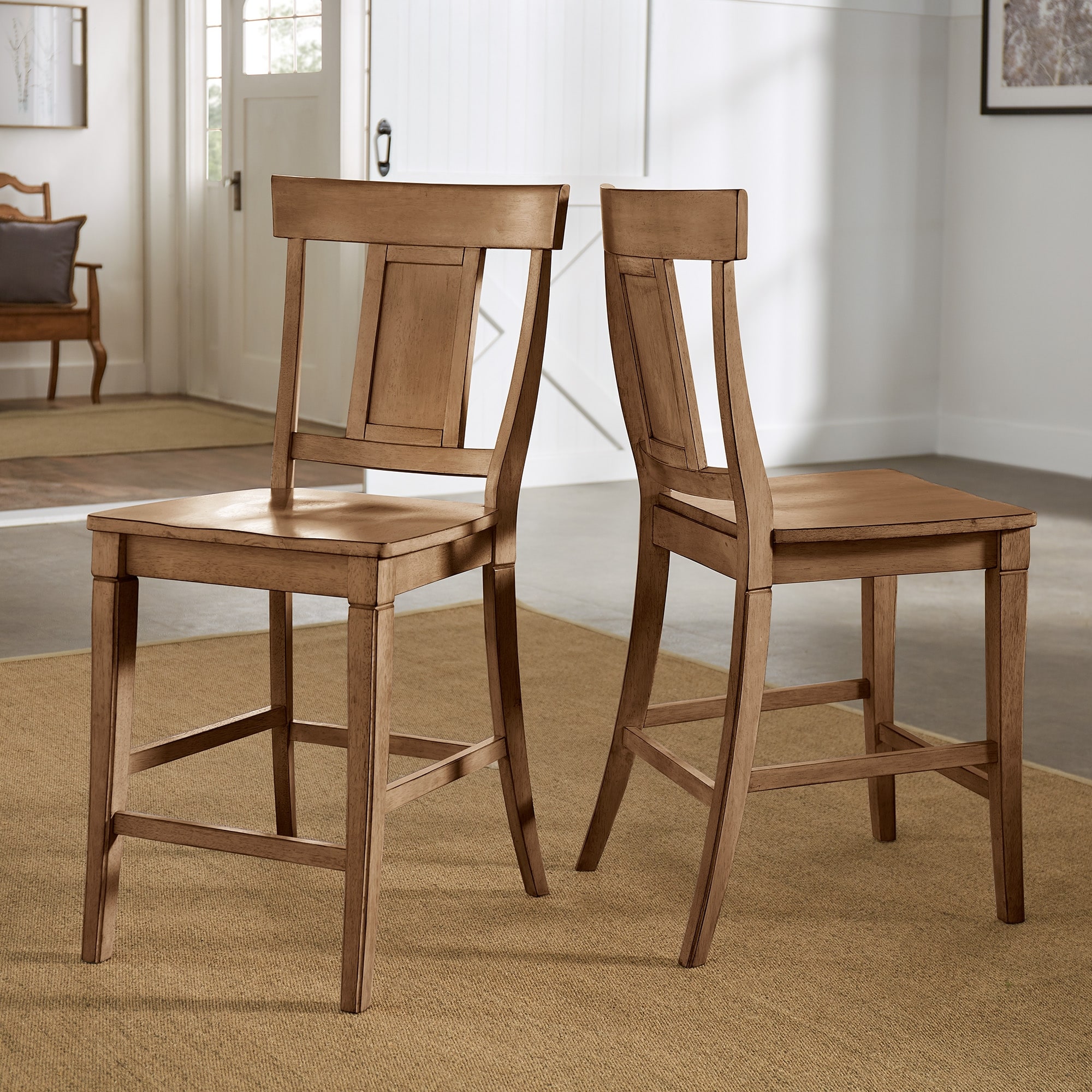 iNSPIRE Q Classic Eleanor Panel Back Wood Counter Chair (Set of 2)