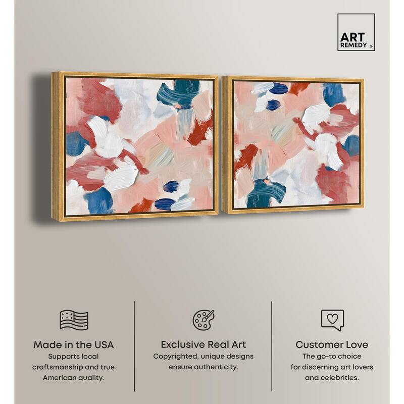 Brush Collection Blush Canvas by Art Remedy