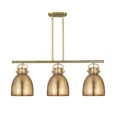 Innovations Lighting Newton Metal Bell - 3 Light 10" Stem Hung Island Light