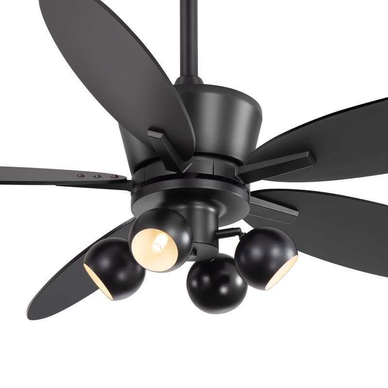 52" Wood 5-Blade Fandelier Ceiling Fan with Remote and Light