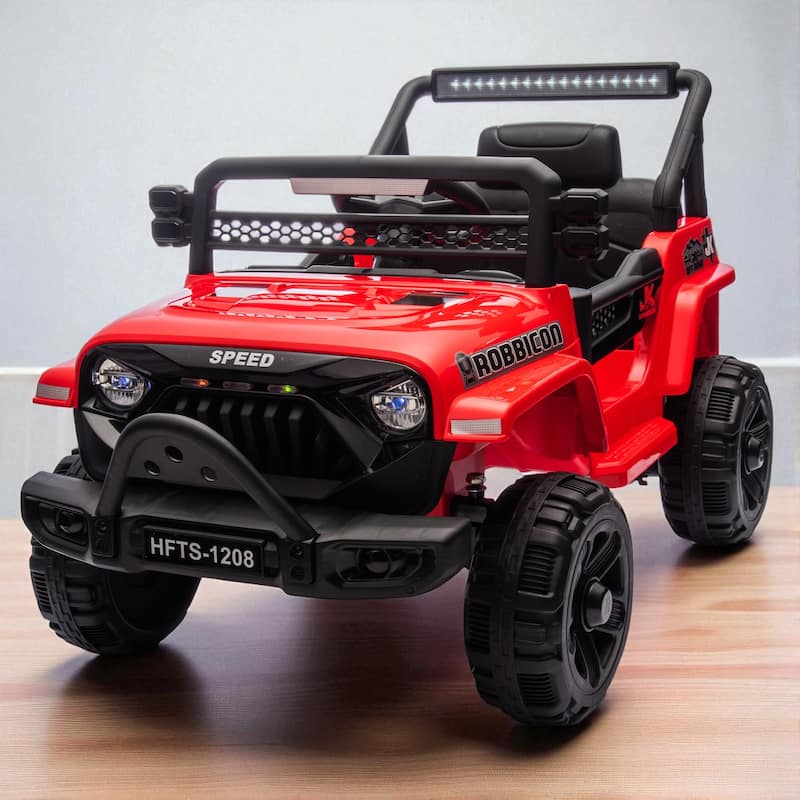 12V Kids Ride-On Electric Truck with Remote Control, 2WD, Four-Wheel Suspension, Bluetooth, MP3, LED Lights, for Ages 1-4 - Red