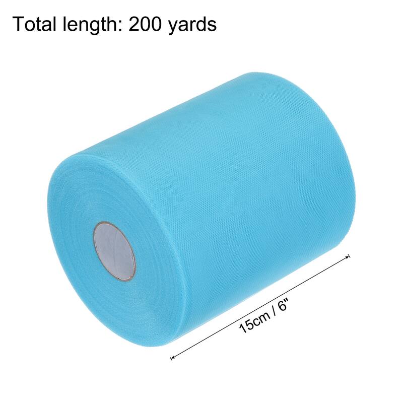 Tulle Rolls Fabric Spools 6" for Decoration Wrapping Wedding DIY Craft - Sky Blue - 200 Yard
