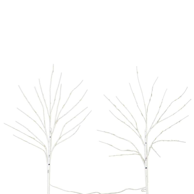 Pre-Lit Battery Operated Birch Twig Branches Artificial Christmas Tree - 24" - Warm White LED Lights - Set of 2