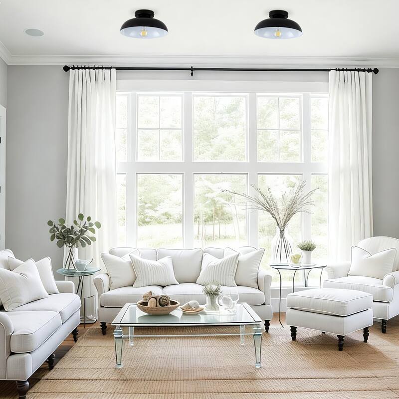 Semi Flush Mount Ceiling Light, Modern Ceiling Light Fixture for Kitchen Island Dining Room Foyer Hallway Porch Barn Loft