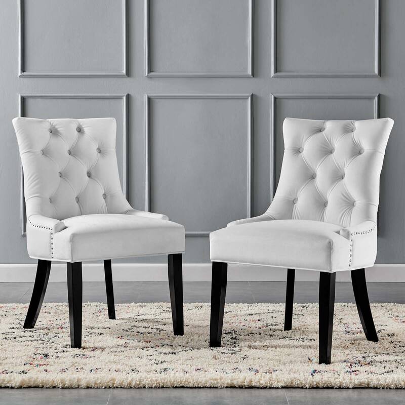 Silver Orchid Kornman Velvet Dining Side Chairs (Set of 2)