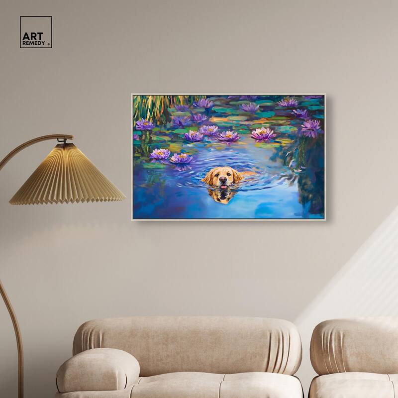 Watery Wag I Canvas by Art Remedy