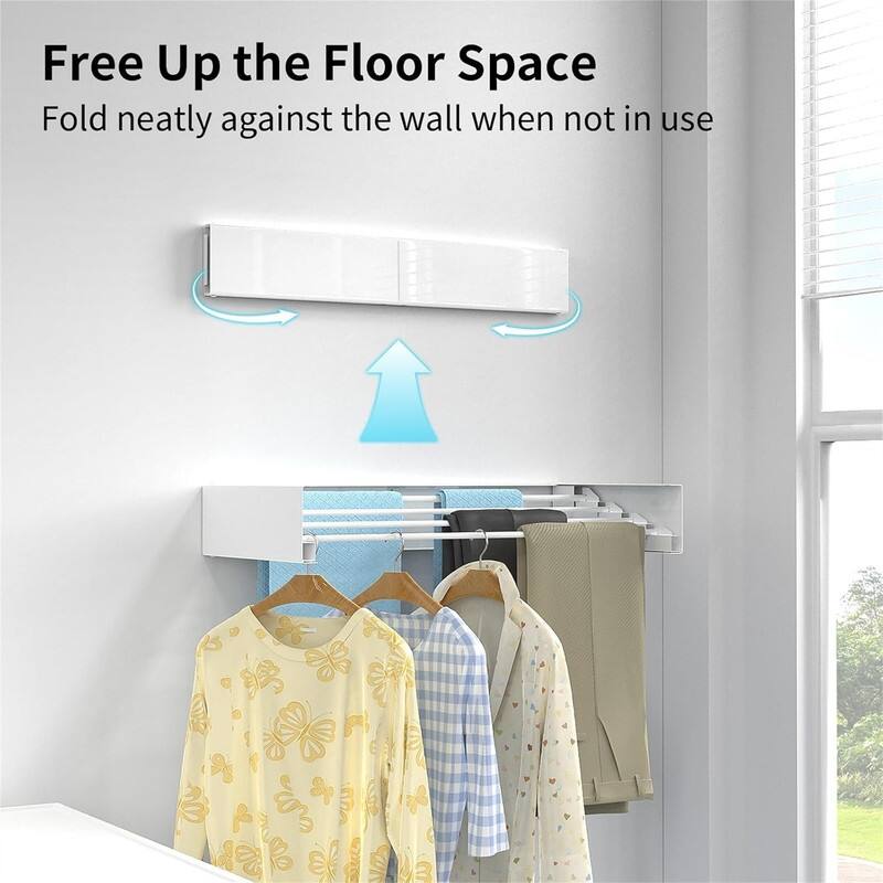 Collapsible Wall Mounted Drying Rack - 23.6" Wide