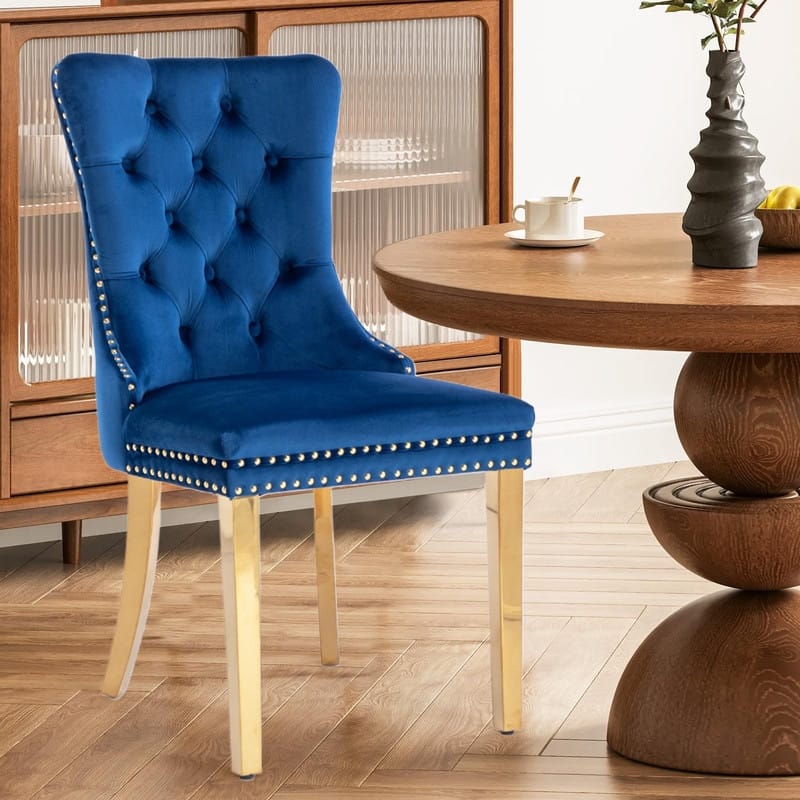 Tufted Naliheads Solid Wood Upholstered Dining Chairs (Set of 2)