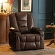 preview thumbnail 15 of 20, Mcombo Manual Swivel Glider Rocker Recliner Chair with Massage , USB Ports, 2 Side Pockets and Cup Holders, Faux Leather 8036
