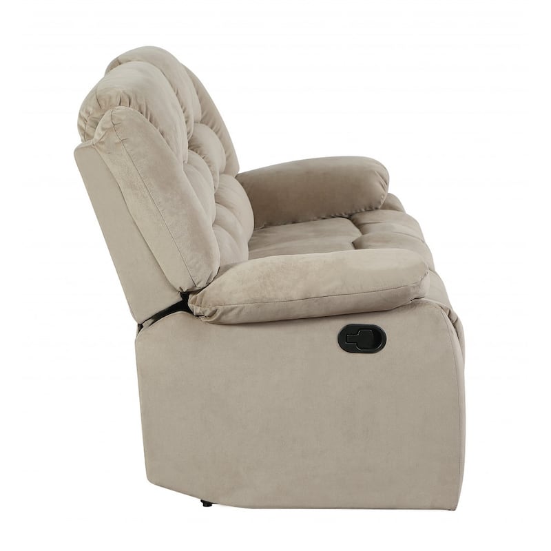 HomeRoots Two Piece Indoor Beige Microsuede Five Person Seating Set