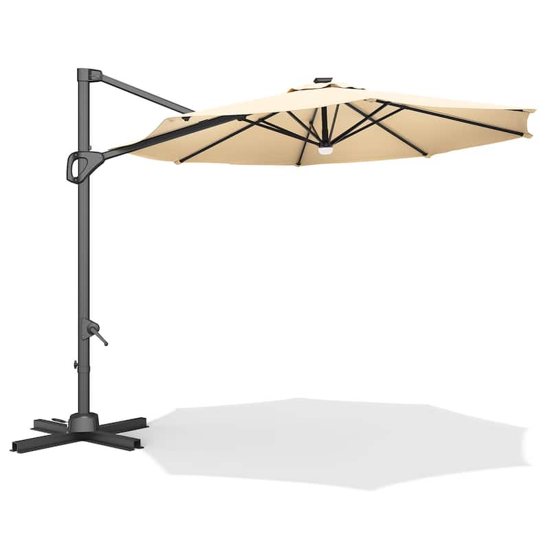10FT Outdoor Cantilever Umbrella Patio Umbrella with Base