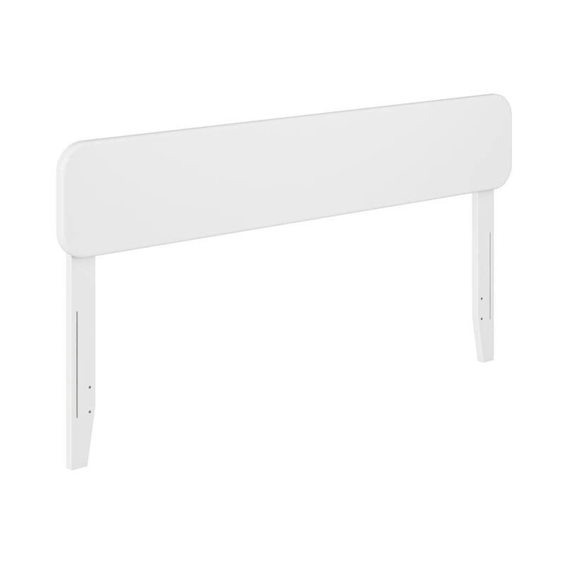 Queen Solid Wood Headboard in White with Low Profile Sleek Panel Design and Timeless Style