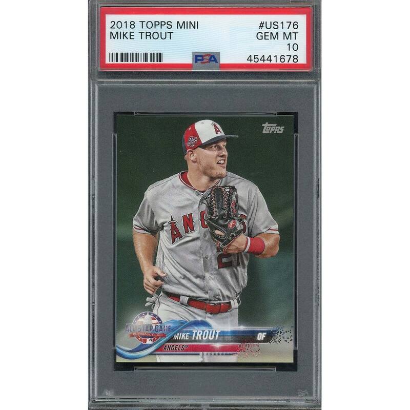 Mike Trout 2018 Topps Mini Baseball Card #US176 Graded PSA 10 - 8'6" x 11'6"