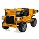 preview thumbnail 25 of 38, 12V Kids Ride On Dump Truck with Electric Dump Bed and Shovel Yellow