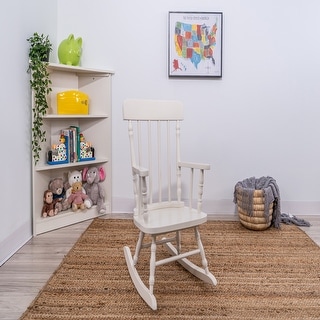 Gift Mark Home Deluxe Child-size White Spindle Rocking Chair - 22.75