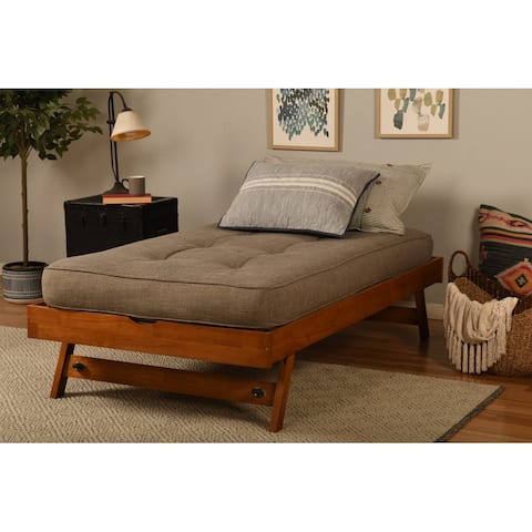 Somette Boho Pop Up Bed with Linen Stone Mattress