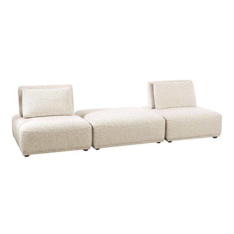Stavan Modular 2 Seat Sofa, Ottoman Beige Boucle Adjustable Seat Depth