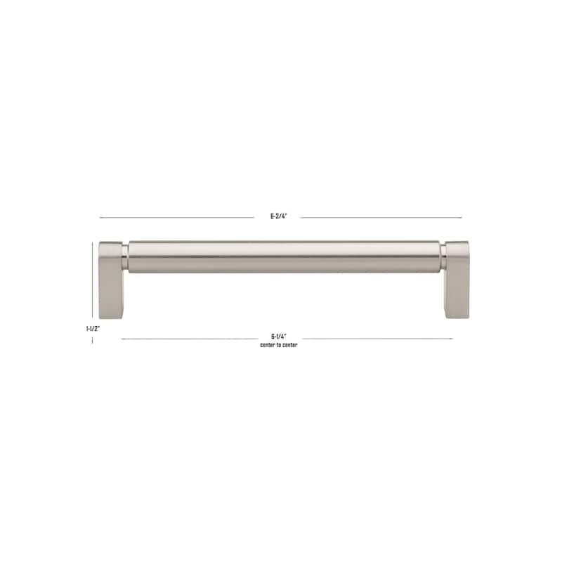GlideRite 6-5/16 in. 160mm Center to Center Solid Smooth Cabinet Bar Pull - 4787-160