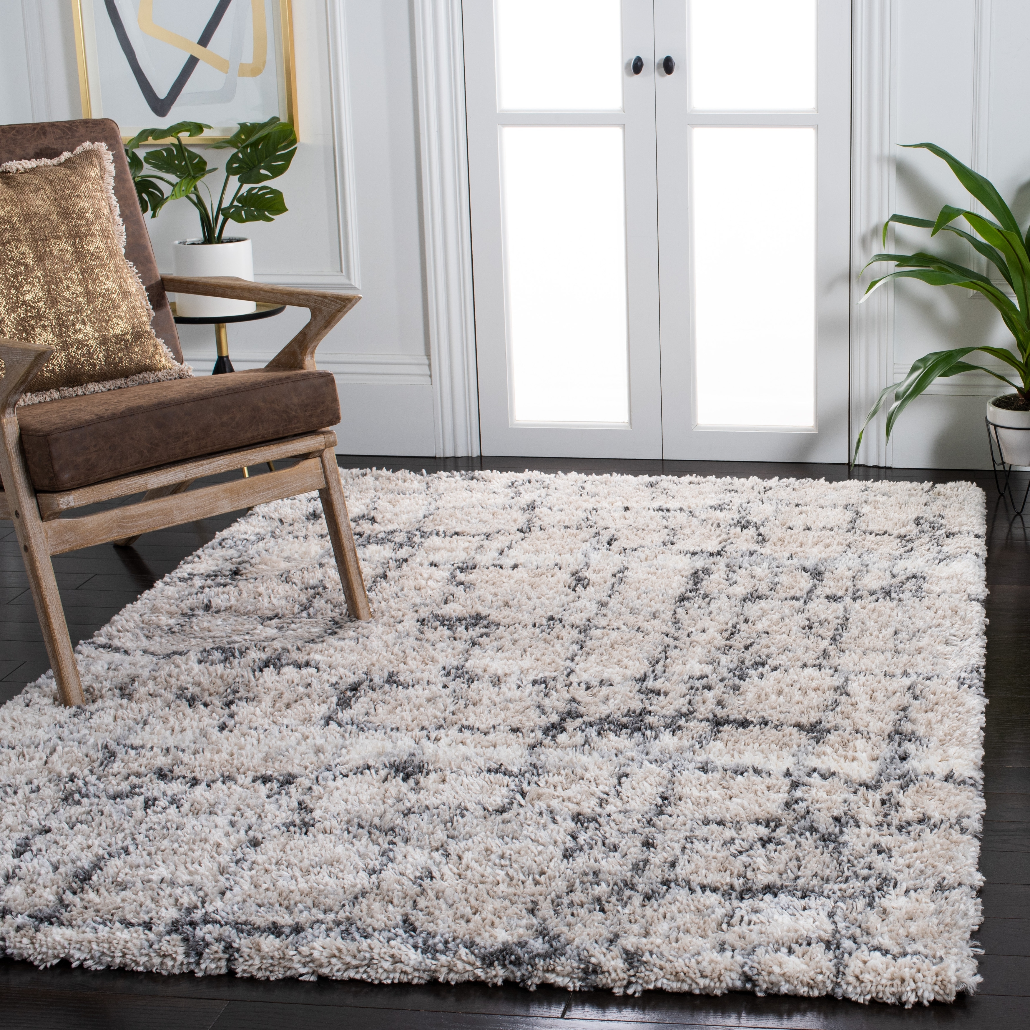 SAFAVIEH Fontana Shag Leftera Modern Abstract 2-inch Thick Rug