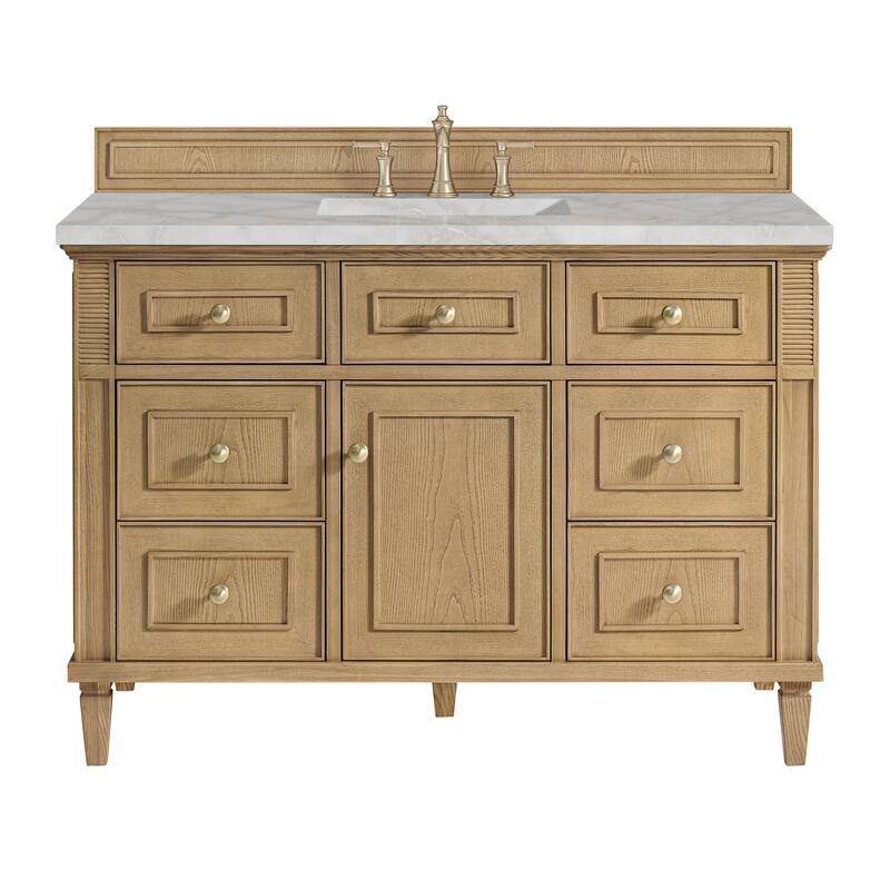 James Martin Vanities 424-V48-3VSL Lorelai 48" Single Basin Wood - Light Natural Oak - Oak Finish