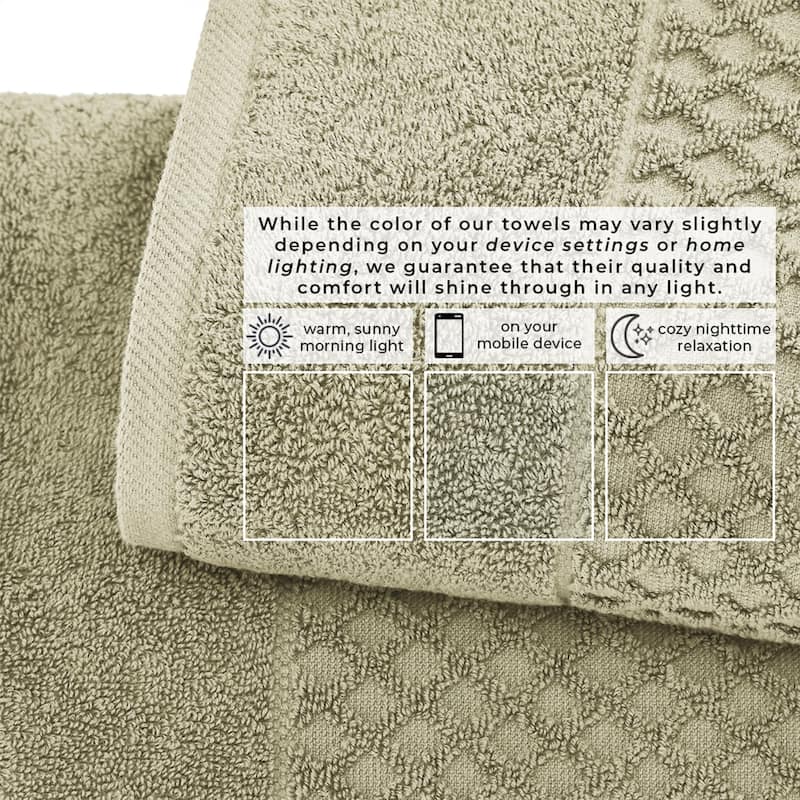 Linery & Co. Cotton Diamond Waffle Texture Bath Towels