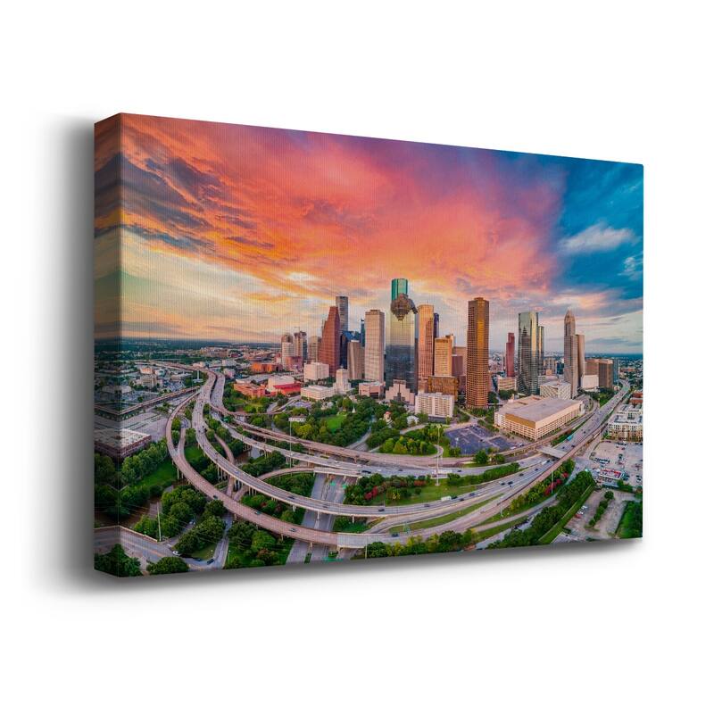 Houston, Texas, USA Skyline at Sunset Premium Gallery Wrapped Canvas - Ready to Hang - 24X36