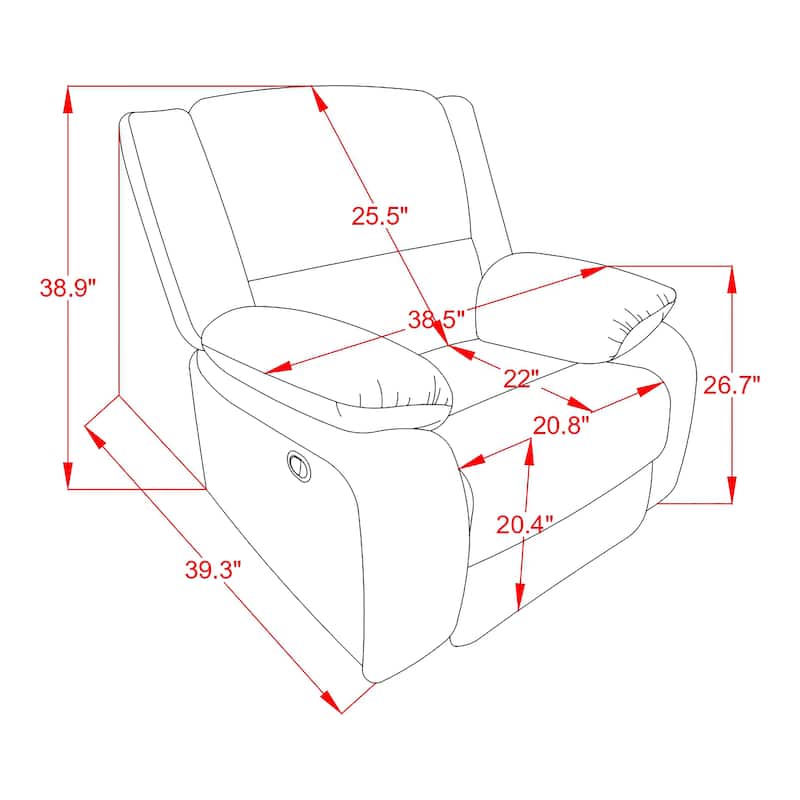 Chasel Transitional Mocha Chenille Recliner