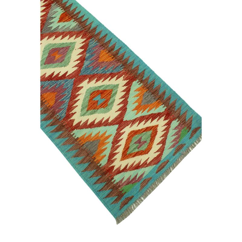 Sangat Flatweave Socorro Ivory/Red Runner - 2'0" x 6'11"