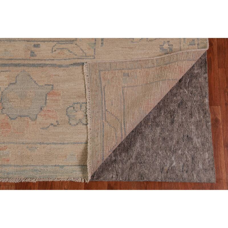 Hand Knotted Oriental 100% Wool Carpet Transitional All-Over Navy Blue & Blues Oushak Area Rug - 12' 2'' X 9' 6''