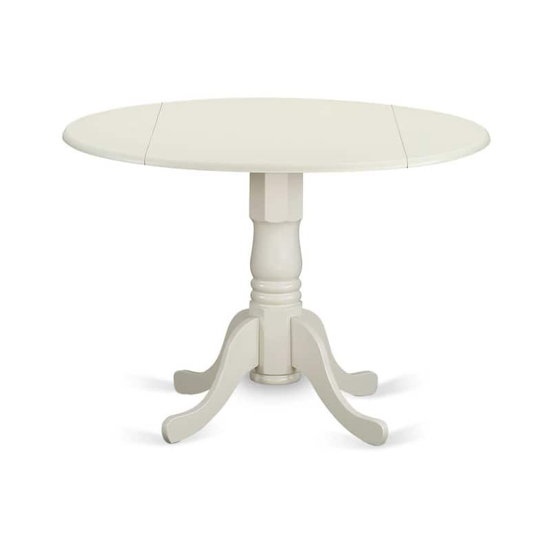 HomeStock 5-Piece Round Buttermilk and Cherry Finish Solid Wood Top Dining table with 4 Chairs