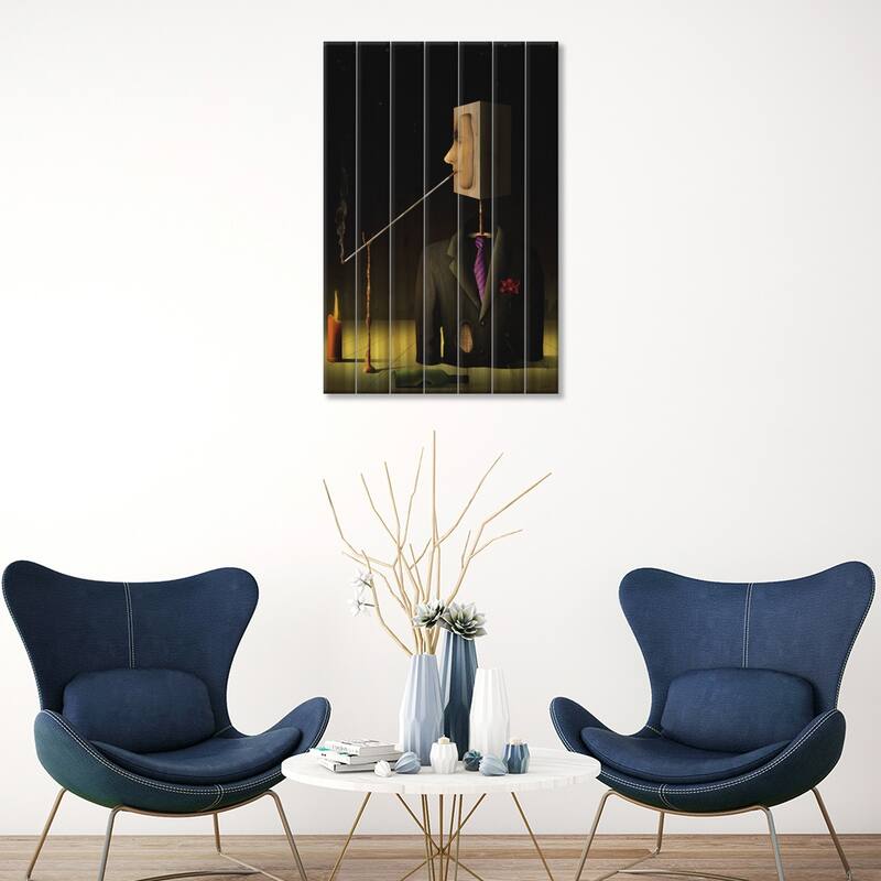 Um Homem na Noite (A Man In The Night) Print On Wood by Marcel Caram - Multi-Color