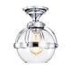 preview thumbnail 24 of 22, Concordia Semi Flush Mount Ceiling Light Brass Gold and Clear Glass Finish 1-Light - N/A