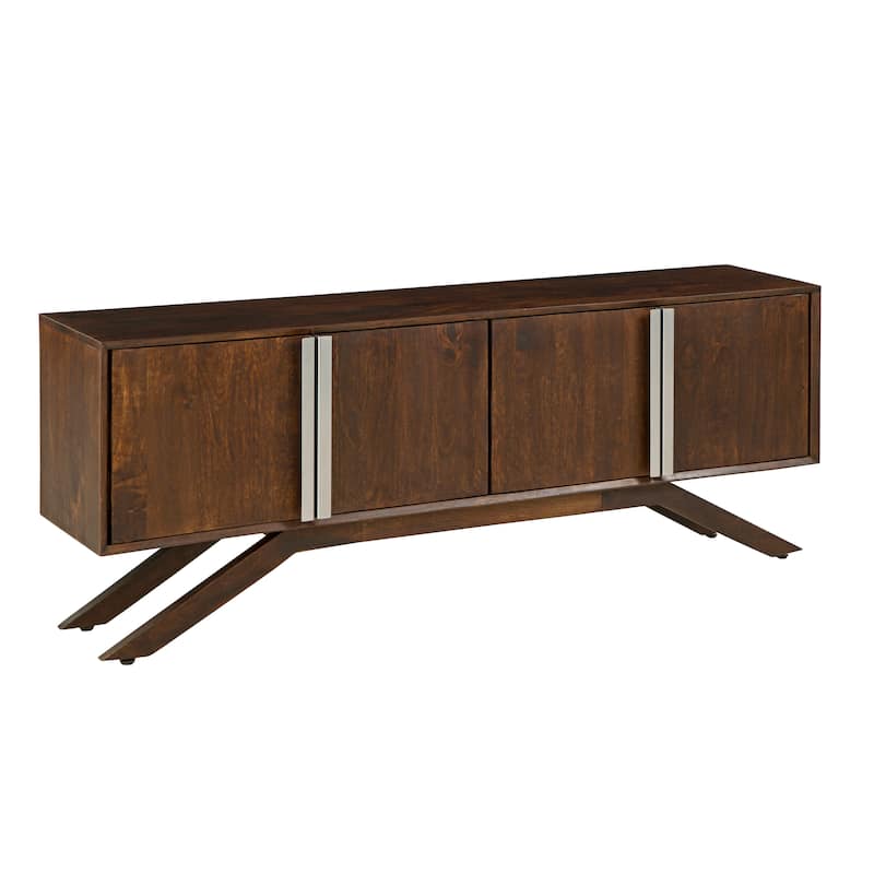 Modena Mid-Century Modern 59" Wide Solid Wood Walnut TV Stand
