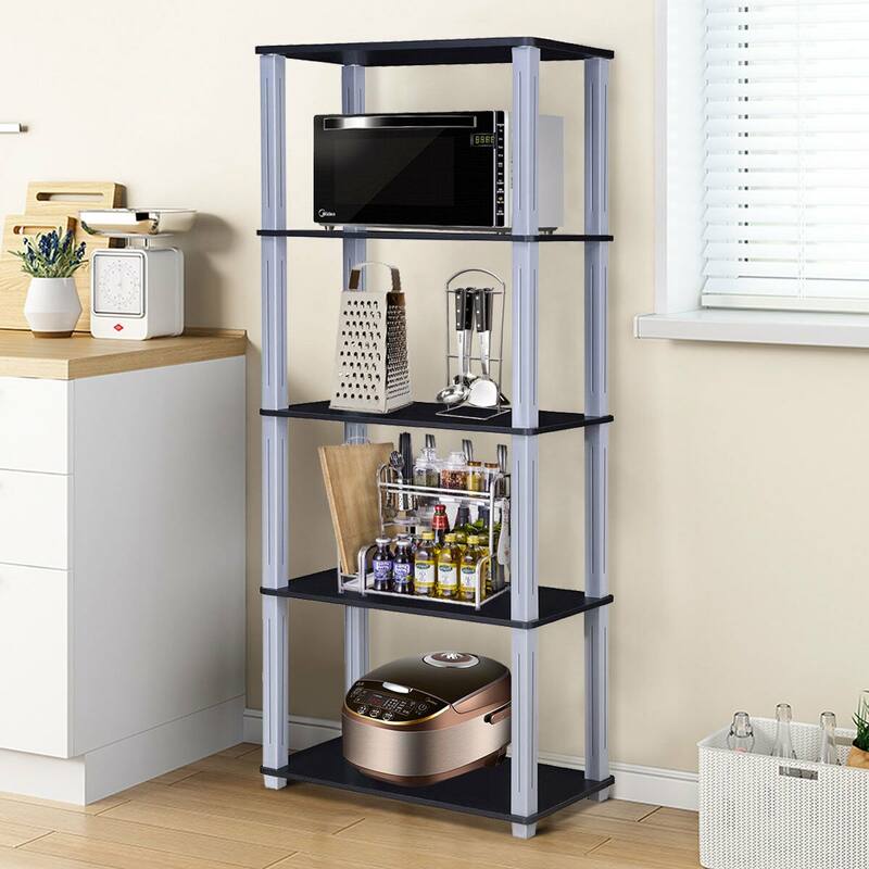 Costway 5-Tier Multi-Functional Storage Shelves Rack Display Bookcase - 23.5'' x 11.5' 'x 57''
