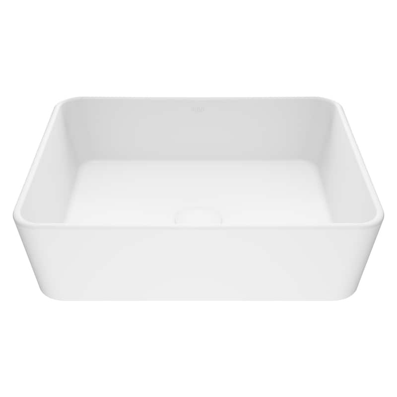 VIGO Marigold 18"L x 14"W x 5"H Rectangular Bathroom Vessel Sink - Matte Stone