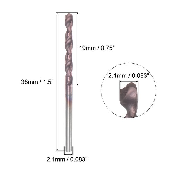 Sourcing Map Hartmetall-Spiralbohrer 2,5 Mm – Wolframkarbid, AlTiSin-beschichtet Für Harte Metalle