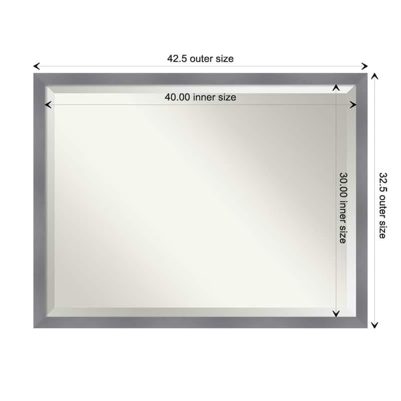 Edwin Beveled Wood Framed Wall Mirror - Edwin Grey - Glass Size 40x30