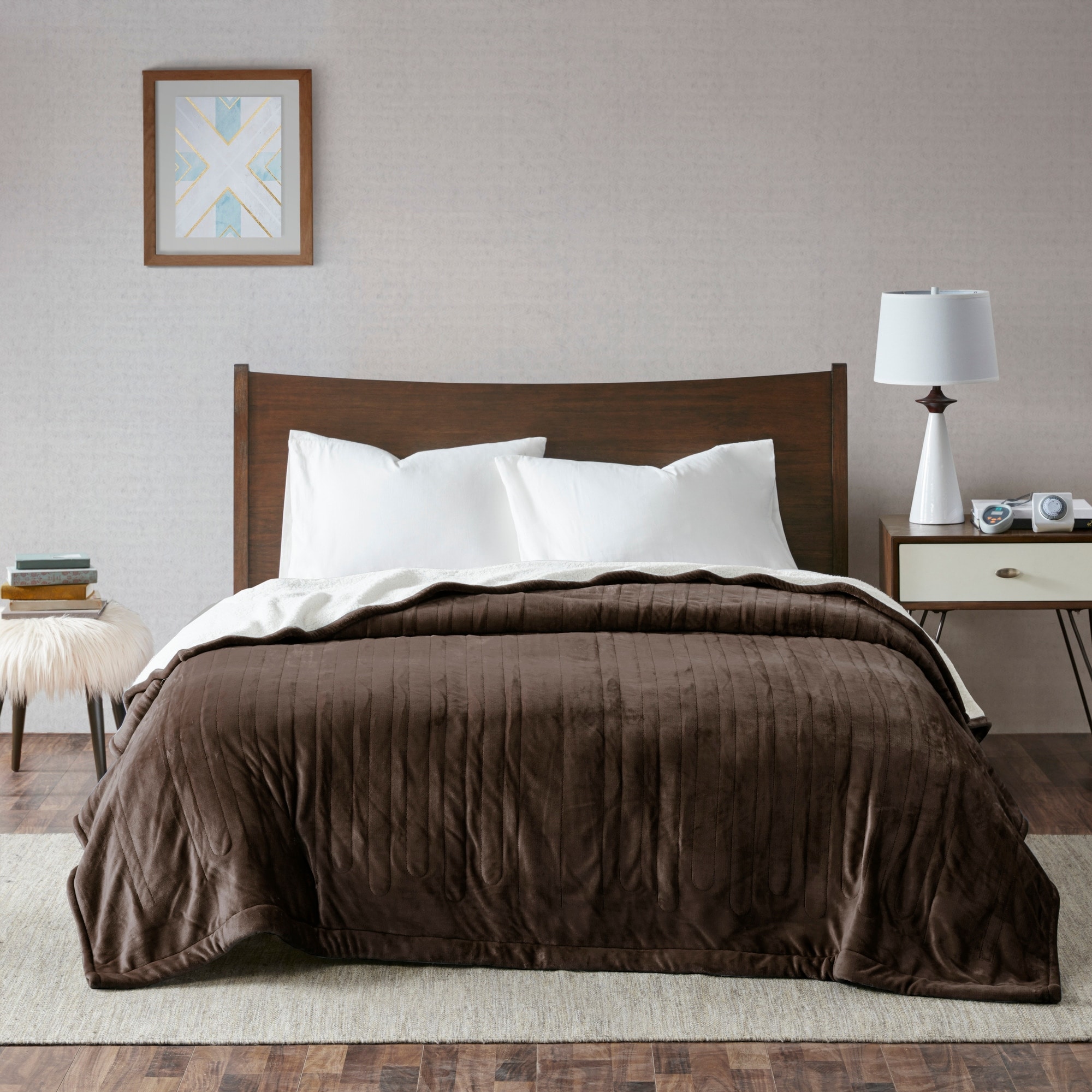 True North By Sleep Philosophy Plush Reversible Heated Blanket