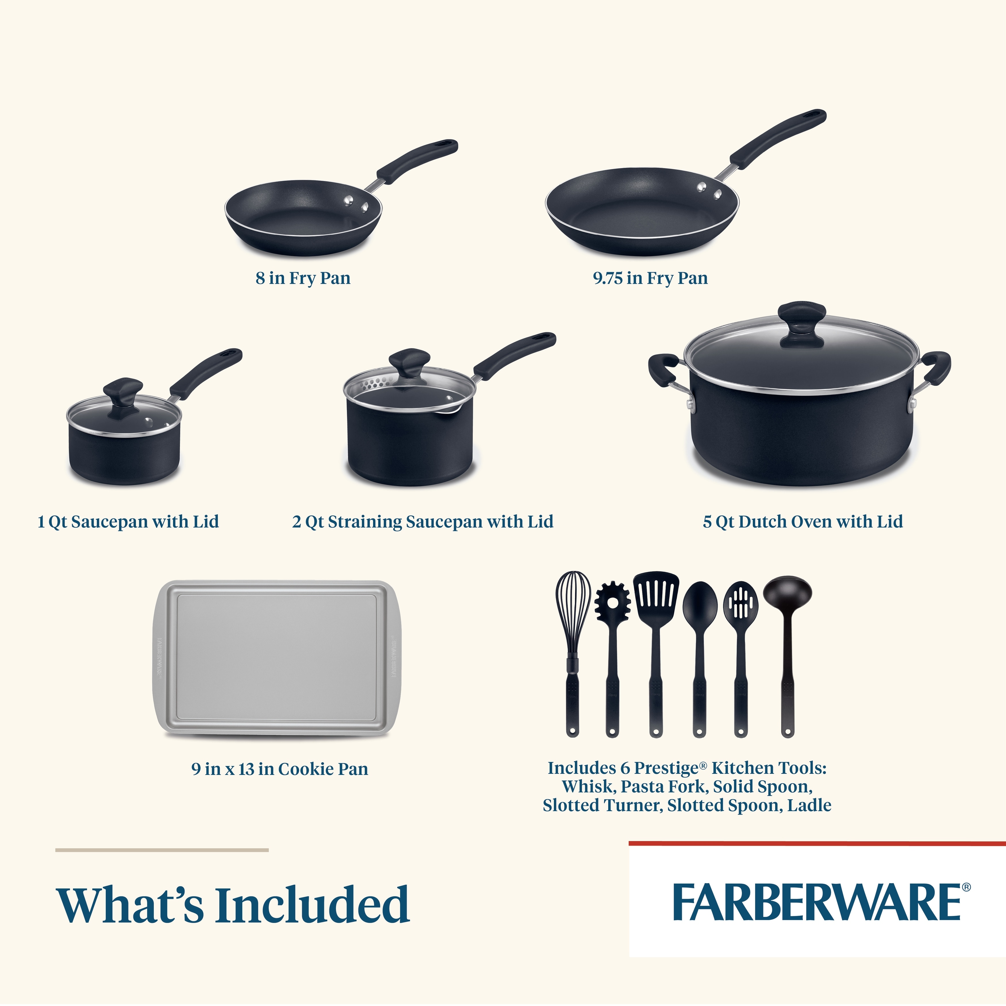 Farberware High Performance Nonstick Aluminum Cookware Set, 17-Piece - Bed  Bath & Beyond - 10390843