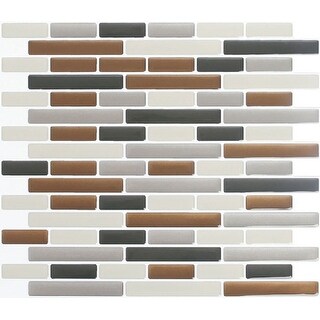 Shop Peel Impress 24030 Vinyl Adhesive Wall Tile Glass Brown Oblong Overstock 20462444