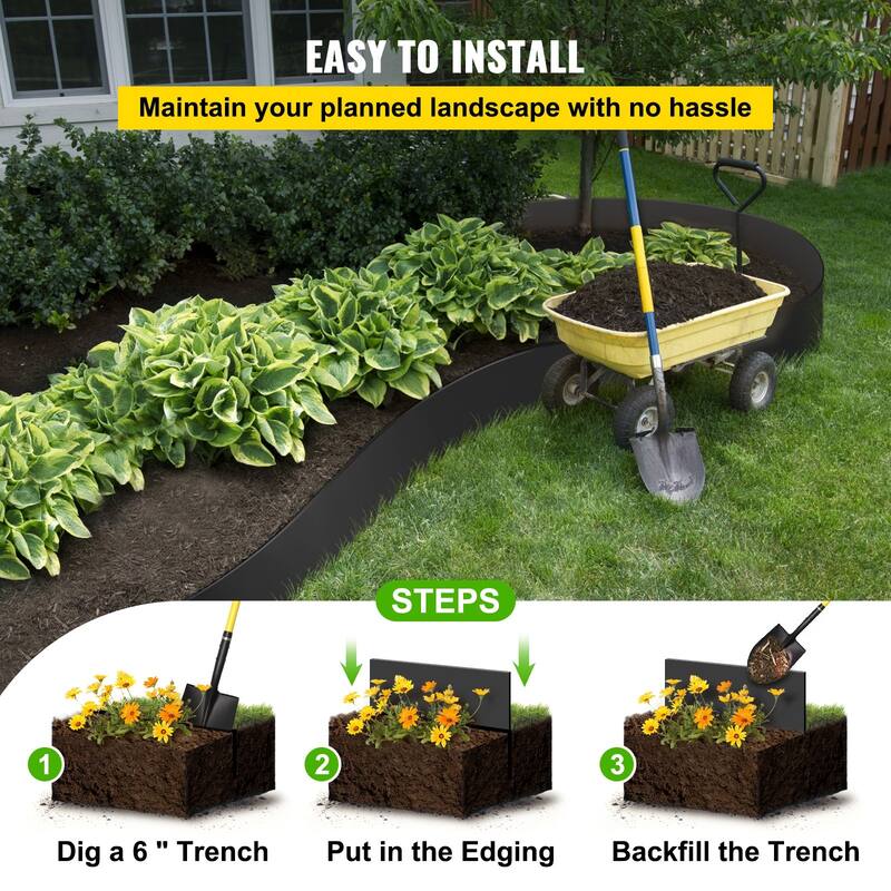Black HDPE Coiled Terrace Board Flexible Bender Border Ideal for Decorated Garden or Landscaping